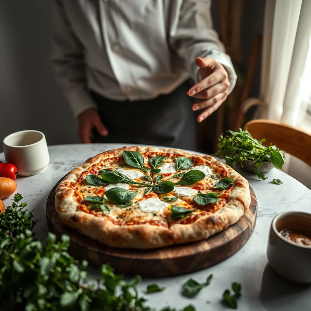 Pizza fit com ricota e espinafre: Receita saudável e deliciosa Pizza fit com ricota e espinafre: Receita saudável e deliciosa